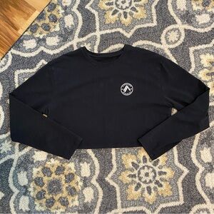 ALPHALETE Black Long Sleeve Crop Top | Size S